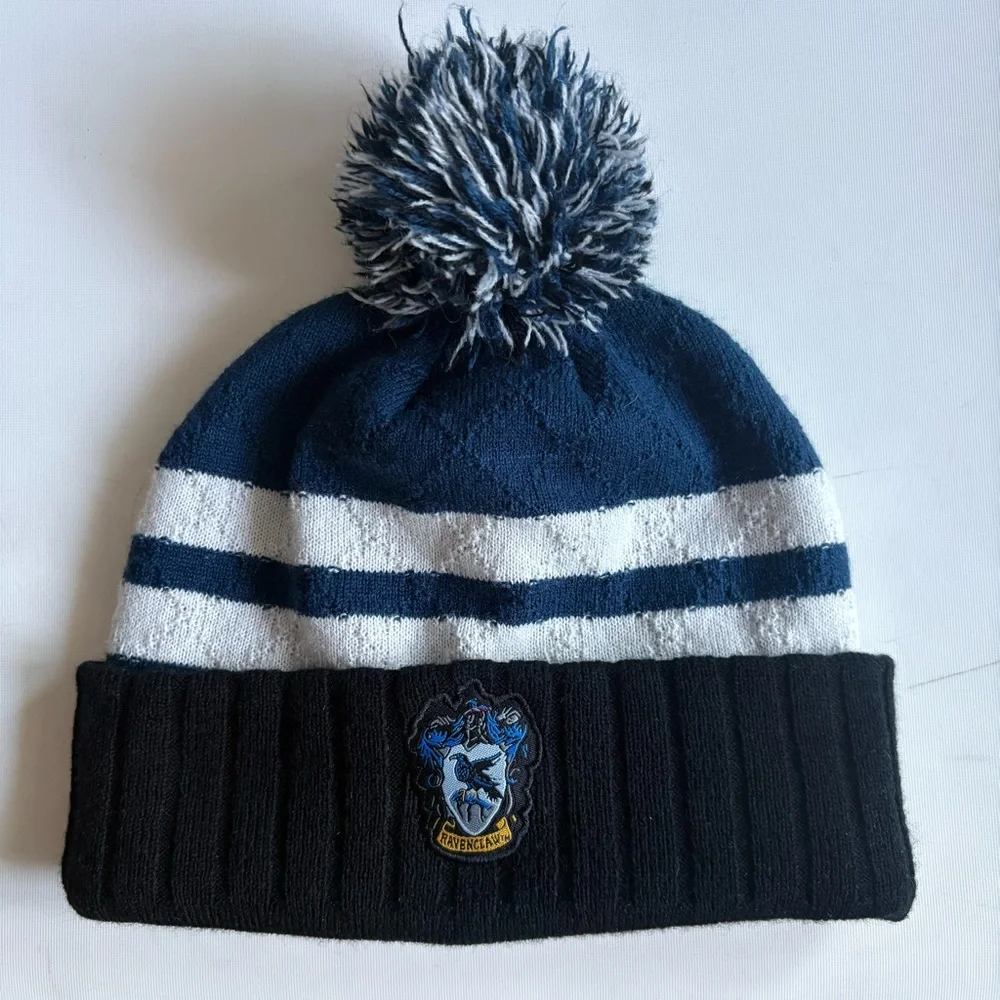 Ravenclaw Rounded Crown Cuff Pompom Beanie OS